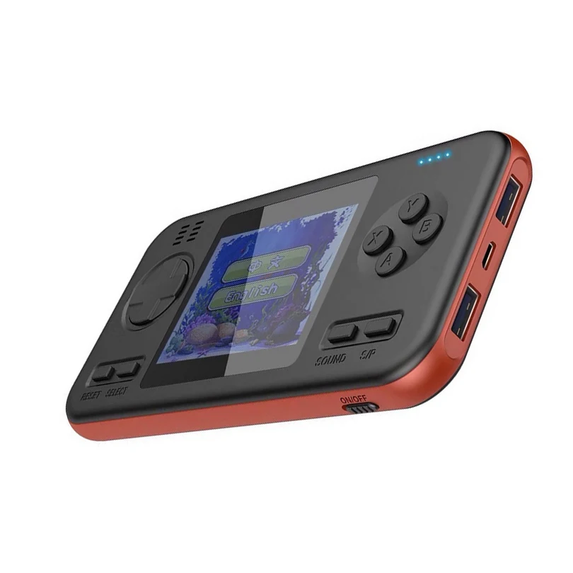 Black orange Встроенный аккумулятор 416 Games wth 8000 mAh, внешний аккумулятор, ретро портативная игровая приставка, 2,8 дюймов, цветной ЖК-дисплей, игровой геймпад - Цвет: Black orange