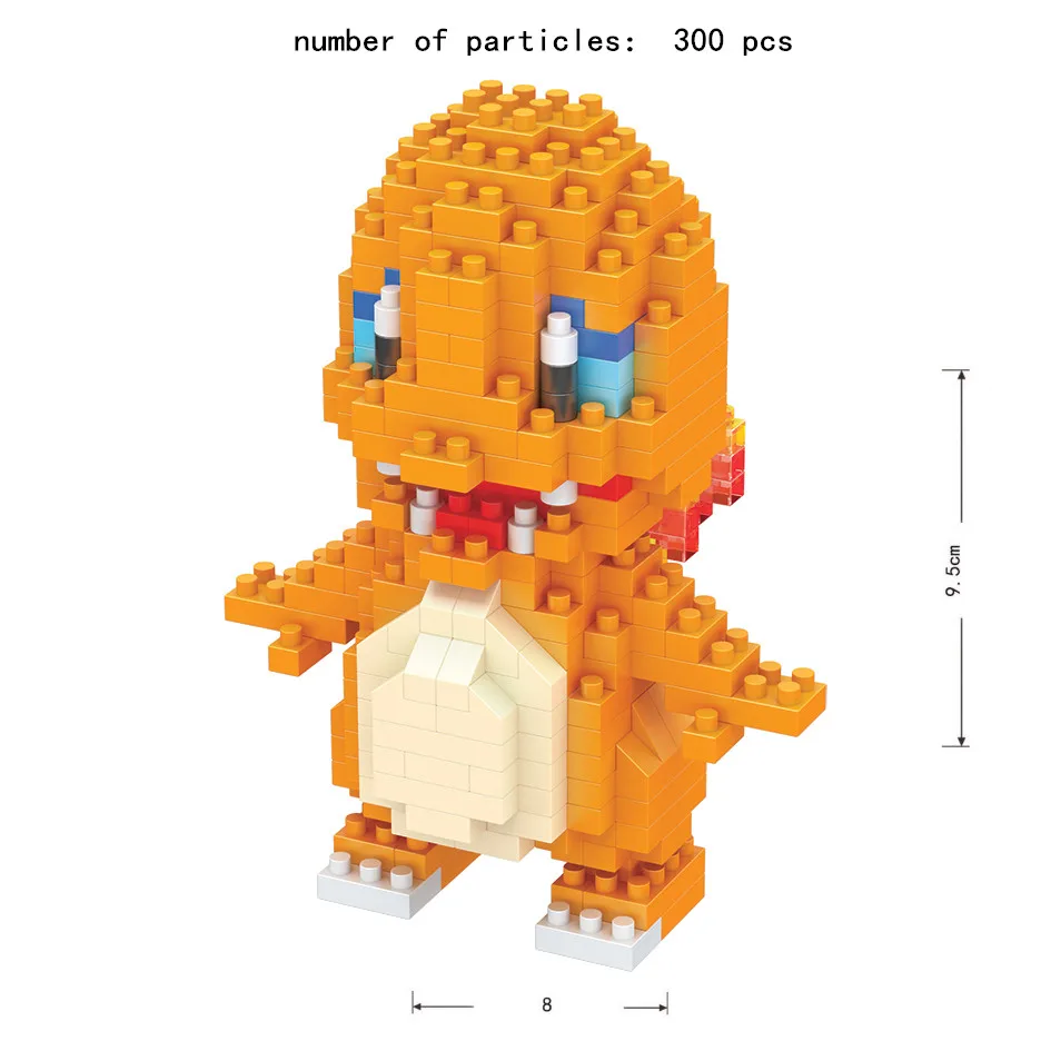 New 41 style Pokemon Blocks Small Building Blocks Cartoon Picachu Animal Mini Model Education Game Graphics Pokemon Toys
