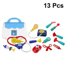 13 шт., игрушки доктора в коробке, пластиковые ролевые игры, ролевые игры, имитация эхометра, игрушки, наборы для детей, малышей, девочек и мальчиков
