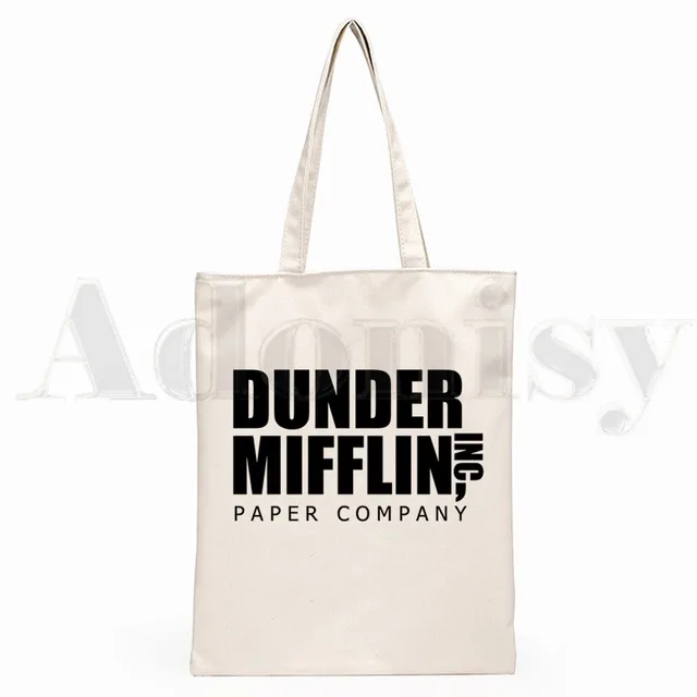 The Office TV Show Dunder Mifflin Paper Company Shoulder Canvas Bags Large Capacity College Harajuku Handbag Women Shopping Bag I