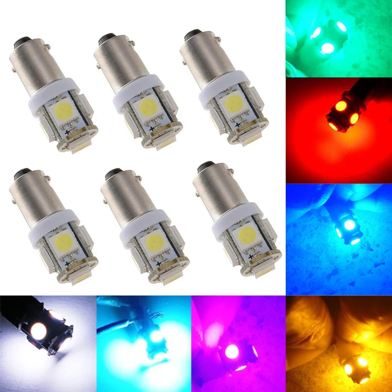 6 шт. BA9S 434 T4W светодиодный 5050 SMD H6W автомобильные внутренние лампы для чтения