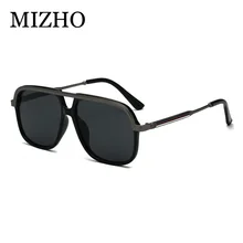 

MIZHO Brand Oversized Plastic Frames Shield Celebrity Sunglasses Men Mirror Lens High Quality UV400 Real Color Korea Eyewear