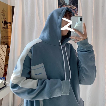 

Winter Men's Thickening Velvet Coats Hooded Hoodies Leisure Pullover Loose Cotton Casual Clothes 4 Color Sweatshirt Size S-3XL