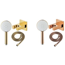 Round ABS Hand Spray Pressurized Hand Shower Head With Copper Base And 1.5M Stainless Steel Shower Hose