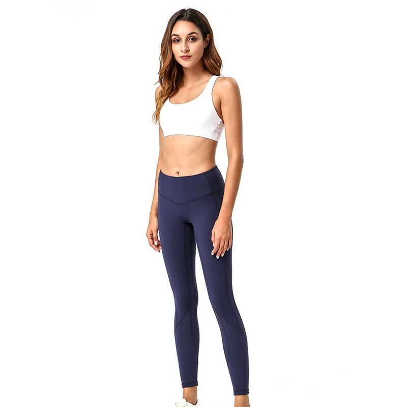 

Yoga Pants Women Ankle-length High Waist Double-sided Sanding Leggings Tight Trousers Running Sportswear Apparel Clothing With P