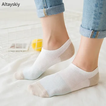 

Socks Women Striped Thin Short Tube Invisible Cotton Simple Breathable Womens Stretchy High Quality Elasticity Ulzzang All-match