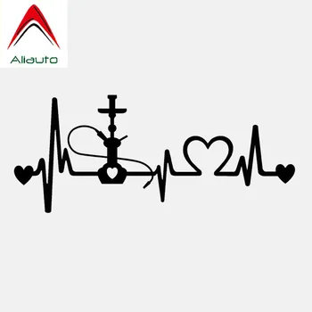 

Aliauto Creative Car Sticker Hookah Heartbeat Lifeline Motorcycles Decoration Personality Decal Vinyl Black/Silver,14cm*6cm