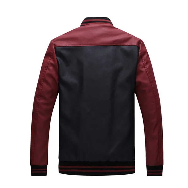 Mcikkny Fashion Men Pu Leather Jackets Coats Stand Collar Fleece Lined Jackets Outwear For Male Size M-3XL Windbreak  (10)