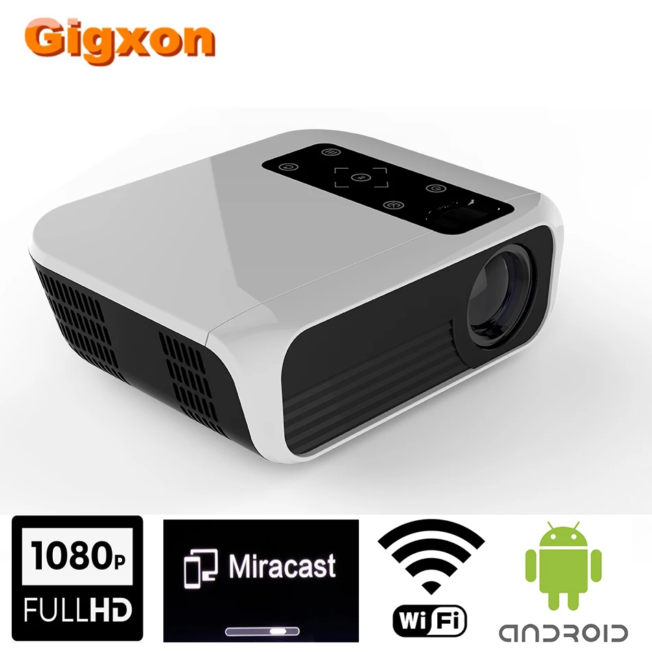 

Gigxon Native 1920x1080 FHD Projector 4K*2K Home Cinema Projector 2GB DDR3/16GB WIFI Android 7.1 OS 3000 Lumens Proyecto