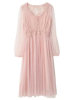 

Dress 2020 Spring New Style French Mid-length Mesh Elegant Immortal Sweet Camisole Two-Piece Set