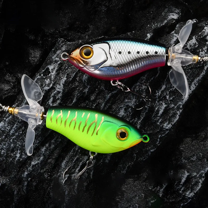 Whopper Popper Fishing Lure For Carp Topwater Floating Double Propeller