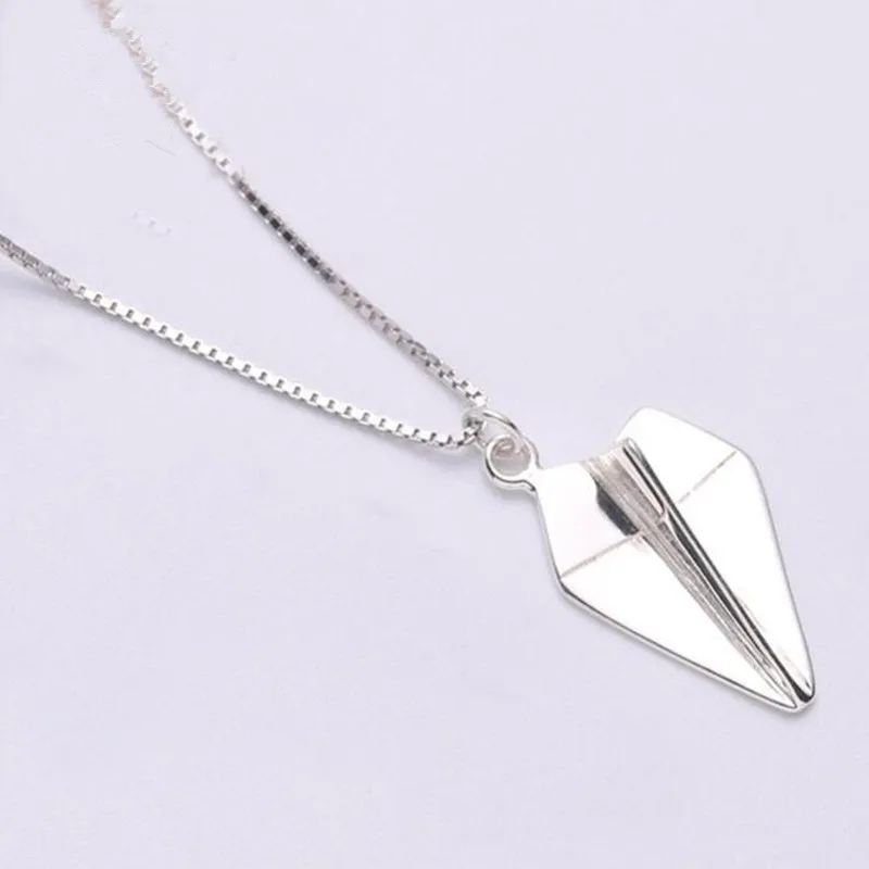 Simple Fashion And Fresh Personality 925 Sterling Silver Jewelry Airplane Female Clavicle Chain Pendant Necklace H216 | Украшения и