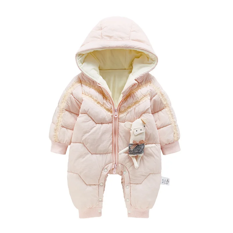 Russia Cold Winter Baby Girl Clothes Newborn Romper Fashion Cute Warm Baby Girls Jumpsuits Infant Overalls Children Costume