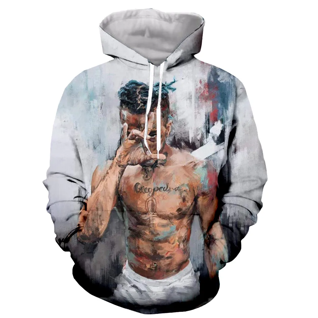 Новая забавная модная 3D-печать XXXTentacion с длинными рукавами на