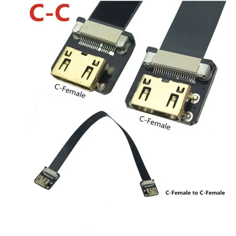 Адаптер FPV ленточный плоский мини HDMI-совместимый кабель с разъемом мама 20