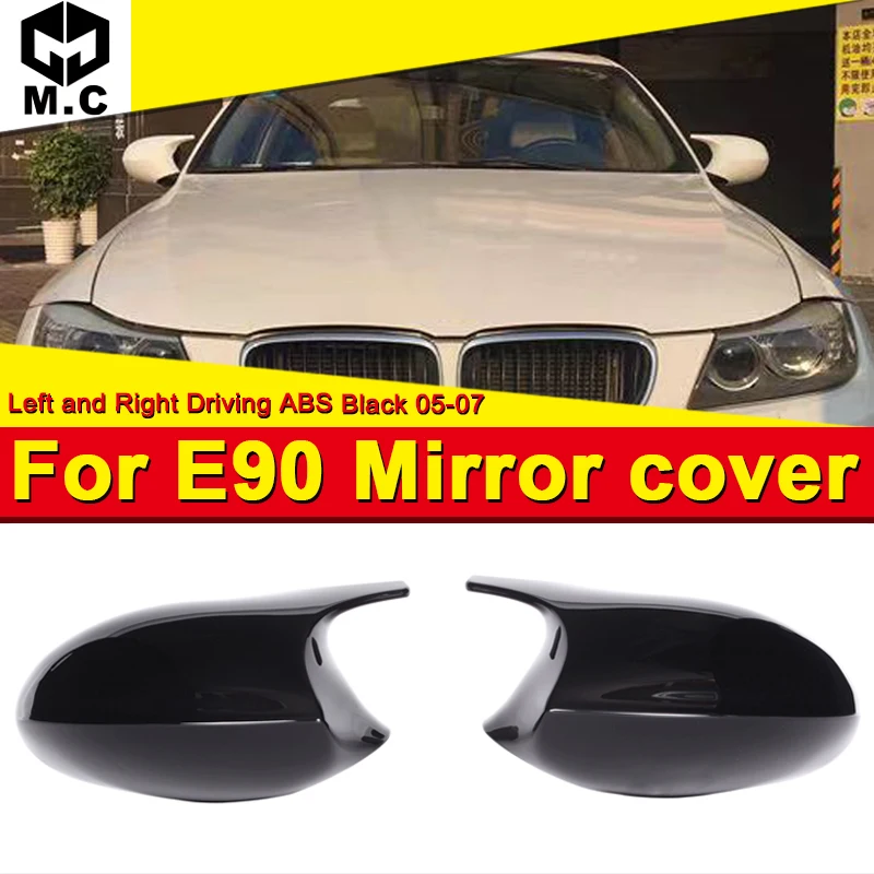 

For BMW E90 3 Series Sedan Side Mirror Cover Caps 1M Add on Style M3 Look New Design ABS Gloss Black 1:1 Replacement 2-Pcs 05-07