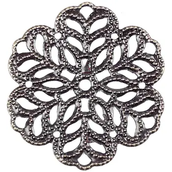 

100 Bronze Tone Flower Wraps Connectors 29x29mm