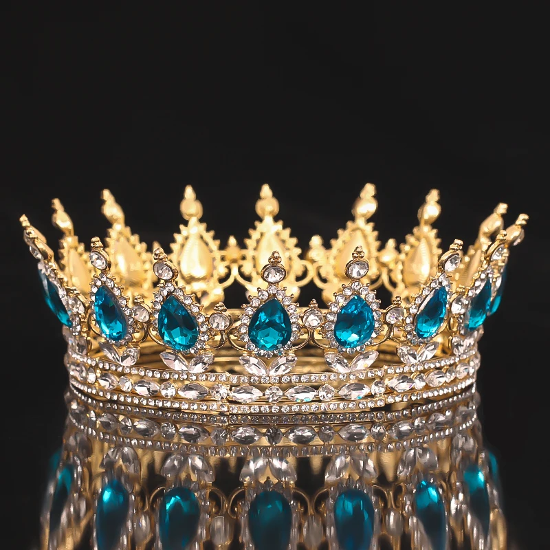 coroa de cristal tiara acessórios para cabelo nupcial strass cristal coroa redonda jóias para cabelo feminino rainha festa coroa tiaras presente