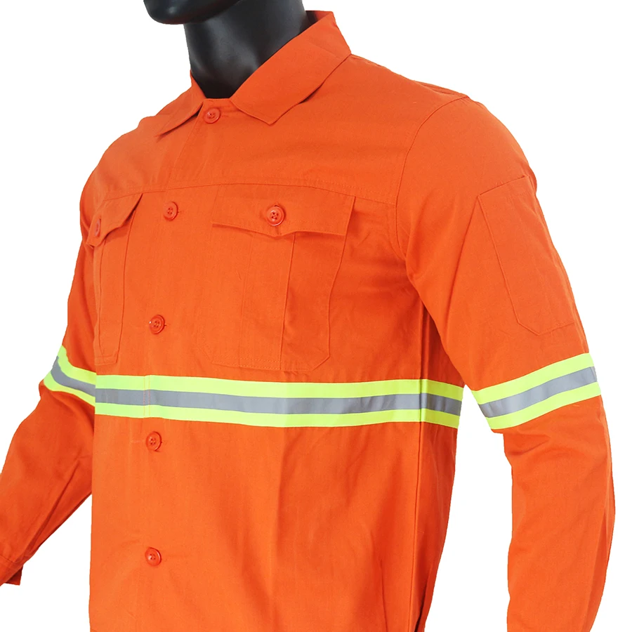 反射ストライプ付きオレンジつなぎ 反射ストライプ付きオレンジつなぎ 反射ストライプ付きオレンジつなぎ