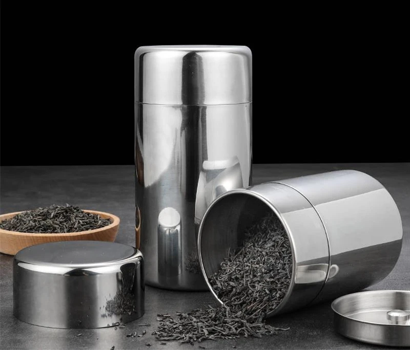 Contenitore per il tè portatile da viaggio in acciaio inossidabile 304 per uso alimentare, contenitore per il tè, piccolo contenitore ermetico portatile, contenitore per il latte in polvere, contenitore per il caffè in metallo_voghion.com