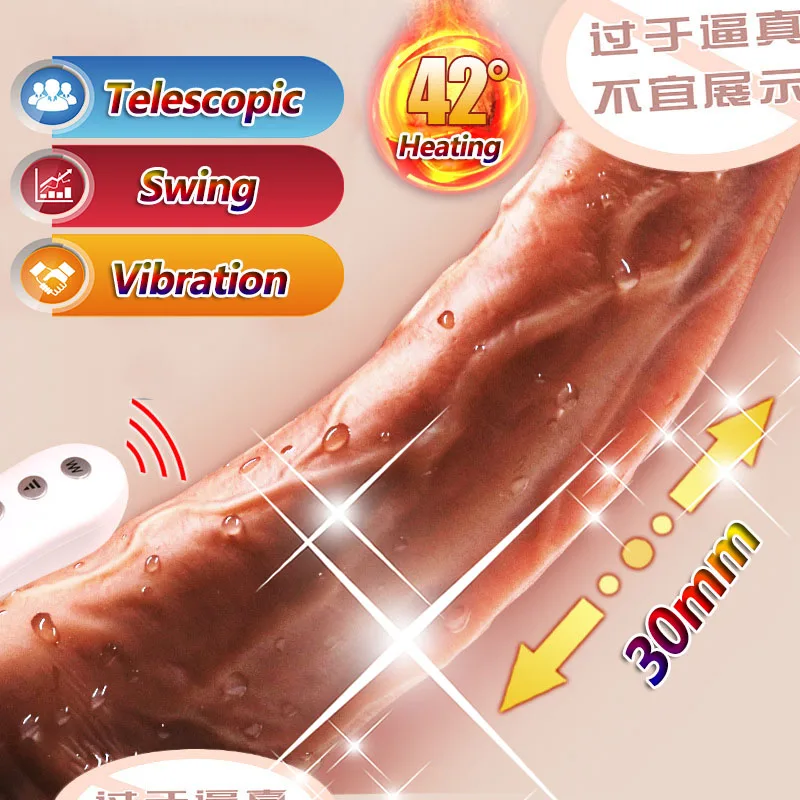 Rotation Telescopic Dildo Vibrator Realistic Penis G spot Stimulate Female Masturbation Wireless Remote Sex Toys For Women Gay | Красота и