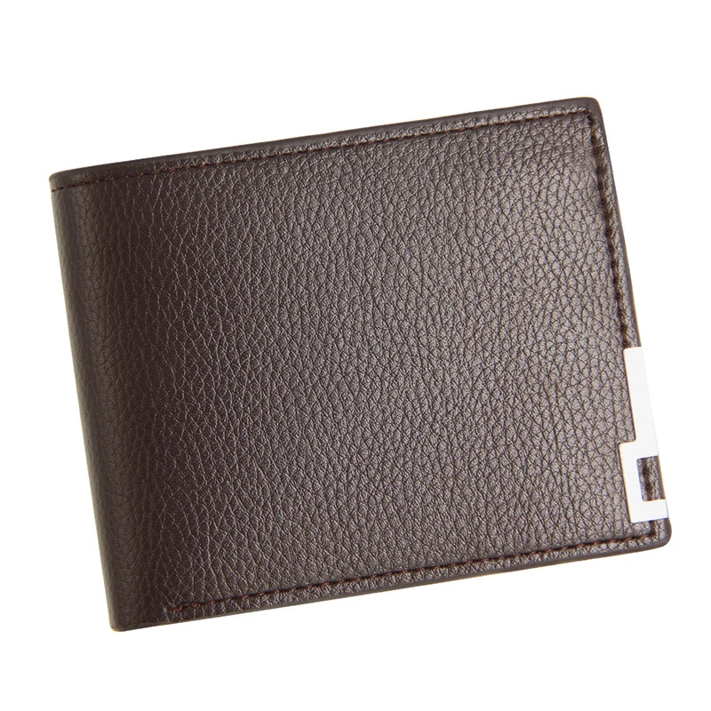 

Retro Men Wallet Leather Litchi Pattern Short Purse Slim Bifold Credit Card Holders Man Business Money Bags Male Pocket Wallets