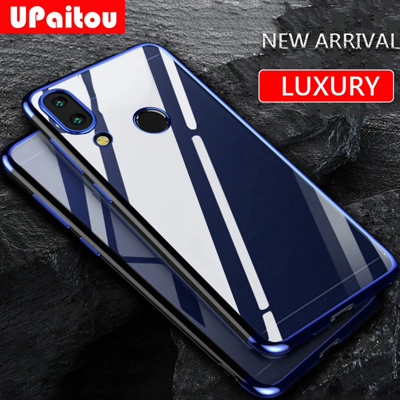 UPaitou Luxury Plating Case for Samsung Galaxy A20 A30 A40 A40S A50 A70 A80 A90 TPU Soft Clear Transparent Back Cover |