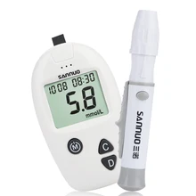 Измерительный прибор для глюкозы, прибор для измерения уровня сахара в крови, прибор для тестирования, быстрое обнаружение белого пластика, прочный портативный тест для домашнего хозяйства