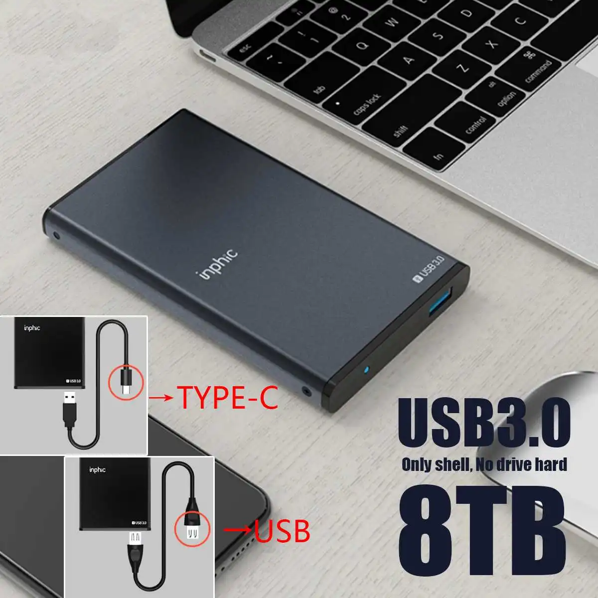 Чехол для жесткого диска 2,5 дюйма SATA для USB 3,0 2,0 адаптер Корпус для жесткого диска для HDD Box type C 3,1 чехол HD внешний корпус для жесткого диска