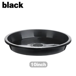 Set of 3 Durable Round Plastic Plant Saucers - Versatile Sizes for Indoor and Outdoor Use (10inch black)