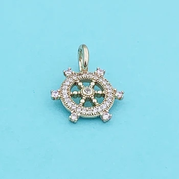 

Fashion 925 Sterling Silver Steering Wheel Dangle Charms Beads Fit Original Snake Charm Bracelet DIY Jewelry Making berloque