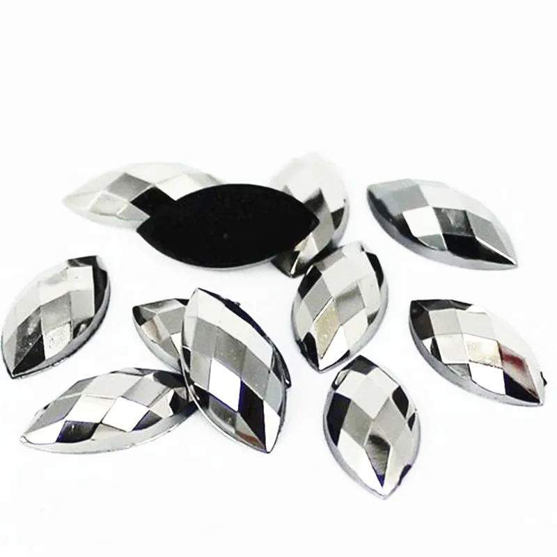 5x10MM 500Pcs High Quality Flat Back Horse Eye Shape AB Crystal Acrylic Resin Rhinestone 3D Charm DIY Nail Art Decoration - Цвет: 6