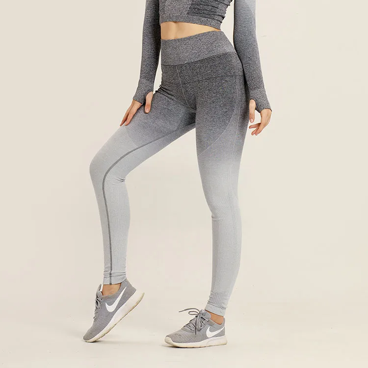 Женский высококачественный бесшовный топ для занятий йогой, фитнесом и леггинсами - Цвет: gray legging