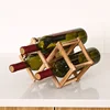 Soportes de madera para botellas de vino, práctico armario decorativo plegable creativo, estantes de almacenamiento para exhibición de vino tinto ► Foto 3/5