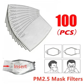 

100PCS PM2.5 Face Mask Filter Activated Carbon Breathing Filters Lot Carbon Filter Insert Protective Filter Media Insert