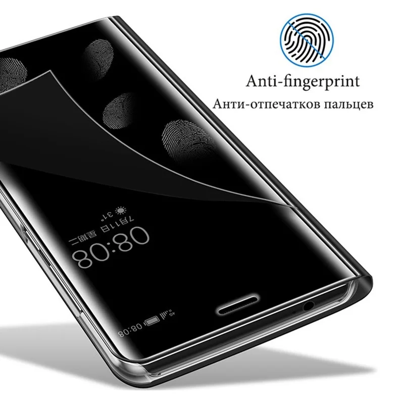 Прозрачный зеркальный флип-P Smart чехол для Huawei P8 P9 P10 P20 P30 Lite Коврики 10 20 x lite pro Honor 10 9 8X 7C Y6 Y7 Y9 чехол