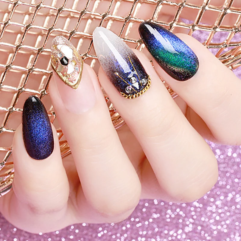 1 флакон 7,5 мл 5D лак для ногтей с эффектом «кошачий глаз» Магнитный Хамелеон голографический Аврора серия блеск лак Магнит лак для ногтей