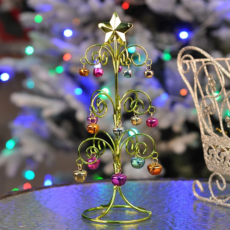 

12*12*28cm Desktop Miniature Christmas Tree Wrought Iron Artificial Christmas Tree For Home Office