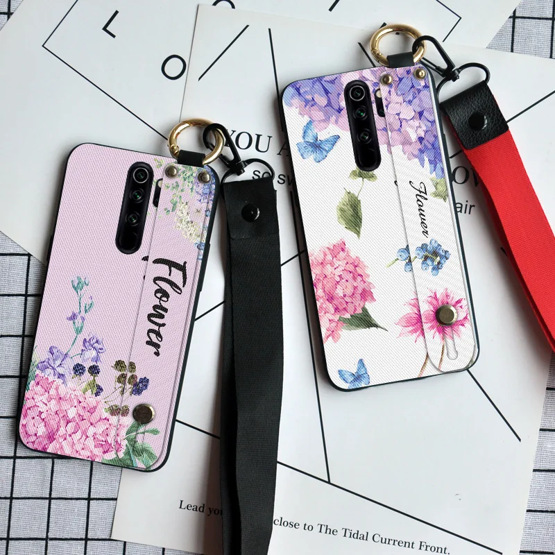 Мягкий чехол из ТПУ с ремешком на запястье для Xiaomi Redmi Note 8T 5 6 7 8 Pro Go K20 7A 8A S2