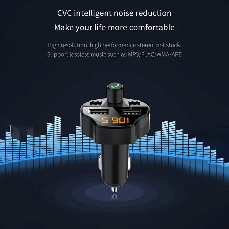 Автомобильный 1 шт. MP3-плеер беспроводной музыкальный fm-передатчик Bluetooth Радио трансмиссор USB быстрое зарядное устройство