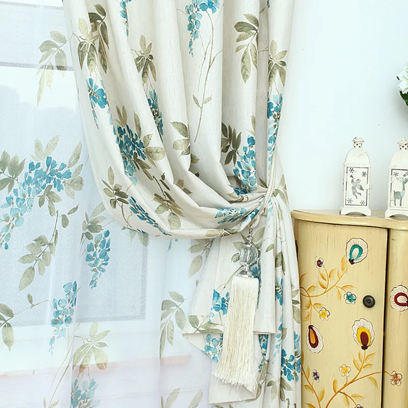 

High-grade Cotton Linen Curtains Rural Curtains Window Screening Semi-shading Curtains Living Room Bedroom Curtains