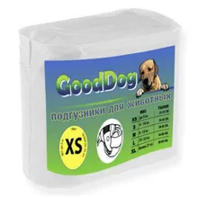 Подгузники для домашних животных GoodDog, размер ХS(35х27 мм), 18 шт