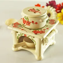 Большая Керамическая Эфирная ароматерапия масляная горелка лампы Арома плита дома гостиная комнатное масло благовония горелка подсвечник