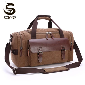 

High Quality Men Canvas Travel Luggage Bag Large Capacity Shoulder Handbag Crossbody Travel Duffel Bags Women Duffle Handbag
