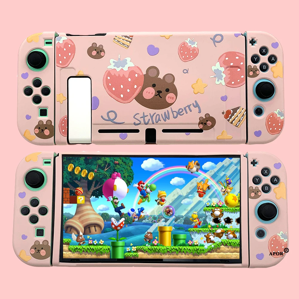 

Sakura Pink TPU Protective Case For Nintend Switch Rubber Skin Cases Shell Cover For Switch Joycon Dropshipping