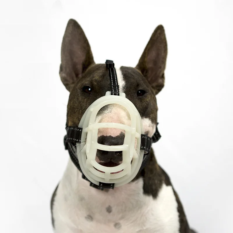 Fluorescence Dog Muzzle Mask Anti-biting Silicone pet Mouth Muzzles Reflective Adjustable mouth cover for Small Large big Dogs