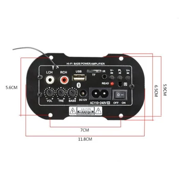 

12V / 24V / 220V 50W Car Accessory Bluetooth HiFi Bass Audio Amplifier USB TF MP3 FM Play Music From TF Card U Disk Bluetooth