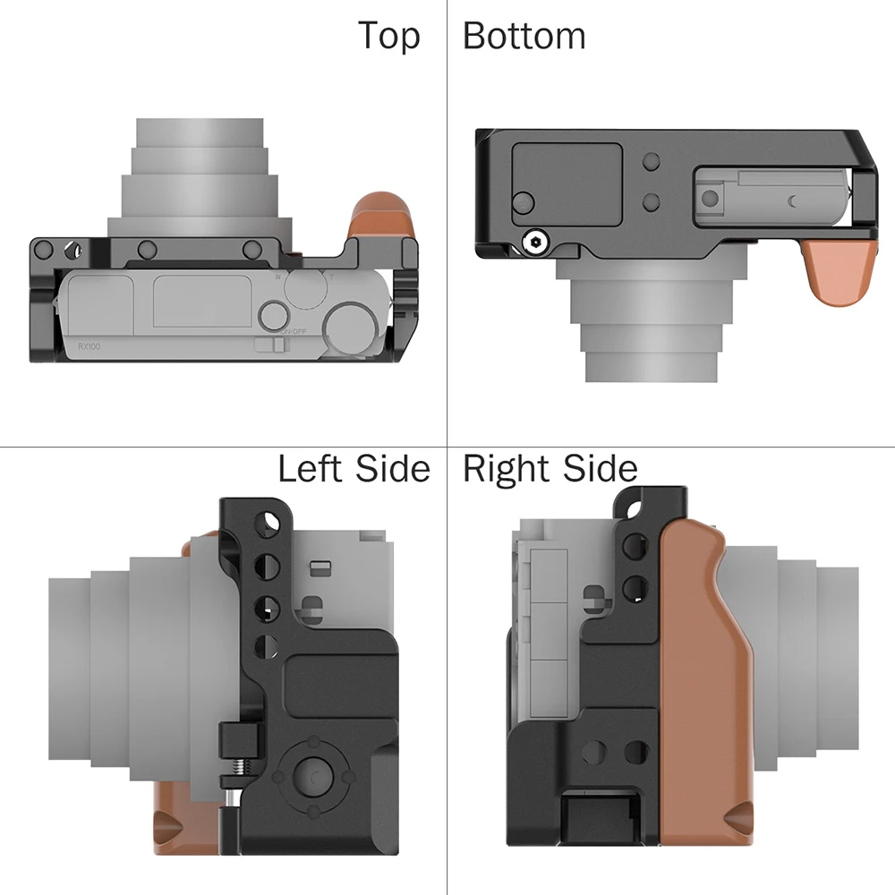 UURig металлическая камера Vlog клетка для sony RX100 VI/VII двойной Холодный башмак достаточно съемная пластина с деревянная рукоятка