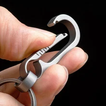 

Men's Titanium Alloy Keychains Car Key Waist Keychain Pendant Hanging Gray Blue With High Load Capacity