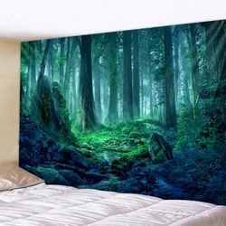 Large tapestry natural landscape forest wall hanging aesthetics room decoration bohemian bedroom living room wall decoration